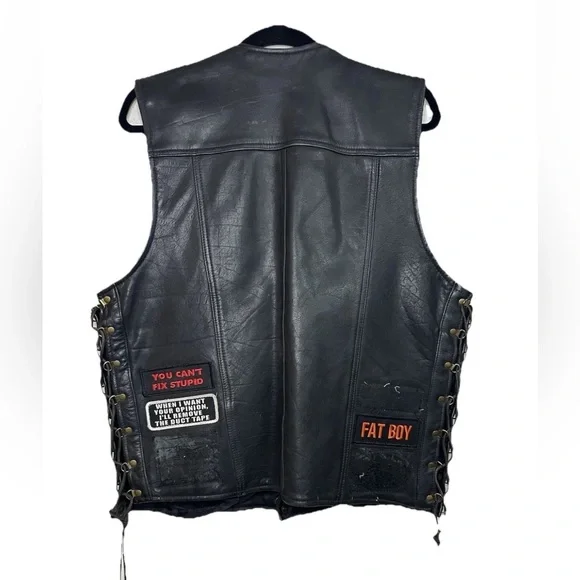 Bikers Club Leather Patchwork Biker Vest Made In Pakistan Medium Motorcycle